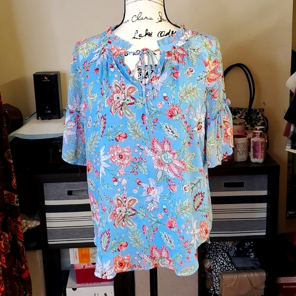 Loft floral sheer lined blouse - Picture 1 of 5